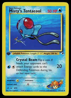 Pokemon Card - Misty's Tentacool Gym Heroes 57/132 Uncommon 1st Edition - Image 1