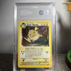 Pokemon Dark Raichu Team Rocket Holo Card 83/82 TAG Grading 9 - Image 1