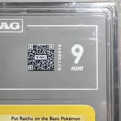 Pokemon Dark Raichu Team Rocket Holo Card 83/82 TAG Grading 9 - Image 2