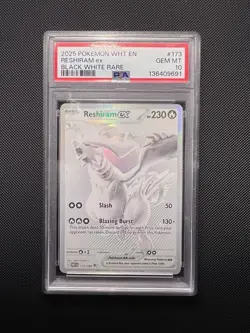 PSA 10 RESHIRAM EX White Flare 173/086 Pokemon TCG Card GEM MINT - Image 1