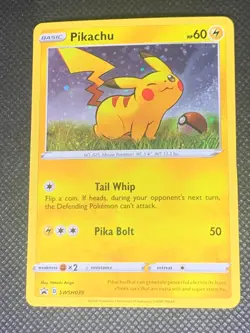 Pikachu SWSH039 Cosmos Holo - SWSH Promo Pokemon Card - DMG - Image 1