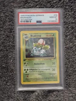 1999 POKEMON 1ST EDITION #30 IVYSAUR PSA 10 German Bisaknosp - Image 1