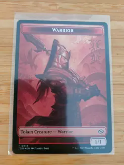 MTG Warrior Goblin FOIL Double-Sided Token Tarkir: Dragonstorm M/NM Free UK P&P - Image 1