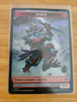 MTG Warrior Goblin FOIL Double-Sided Token Tarkir: Dragonstorm M/NM Free UK P&P - Image 2