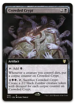 Crowded Crypt (Extended Art) #55 (NM) Midnight Hunt MIC Magic MTG - Image 1