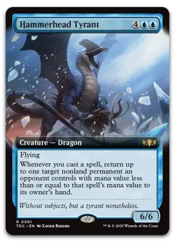 Hammerhead Tyrant (Extended Art) #61 (NM) Tarkir Dragonstorm TDC Magic MTG - Image 1