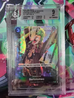 BGS 9 One Piece OP04-089 R* Bartolomeo Alt Art Foil - English - PRB01 - Graded - Image 1