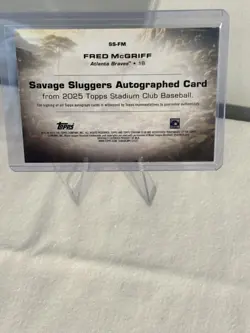 2025 Topps Stadium Club Fred McGriff Savage Sluggers Auto #SS-FM Atlanta Braves - Image 2
