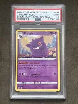 Pokemon Gengar TCG Champions Path Promo Card SWSH052 PSA 9 - Image 1