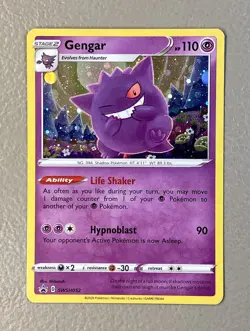 Pokemon Gengar Promo SWSH052 S&S Black Star Holo Rare - Image 1