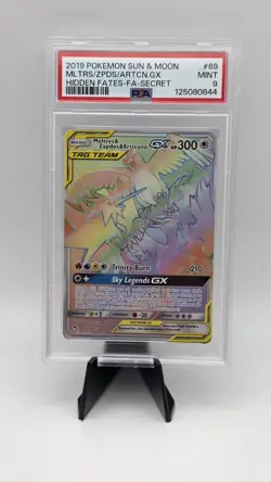 Pokemon Moltres Zapdos Articuno GX Hidden Fates Secret Rare Holo PSA 9 69/68 En… - Image 1