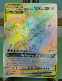 Pokemon Moltres, Zapdos, Articuno GX 69/68 Hidden Fates Holo Rainbow Trading TCG - Image 2