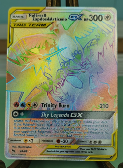 Pokemon Moltres, Zapdos, Articuno GX 69/68 Hidden Fates Holo Rainbow Trading TCG - Image 3