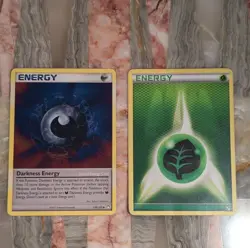 Pokemon TCG Darkness Energy 119/123 & Grass Energy 105/113 Card Lot 2 Cards - Image 1