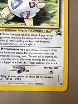 Pokemon TCG Togepi Card 30 WOTC Promo Black Star - Image 4