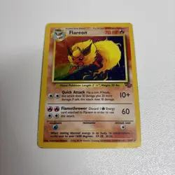 Flareon 3/64 Jungle Holo Rare Vintage Pokemon Card 1999 WOTC HP - Image 2