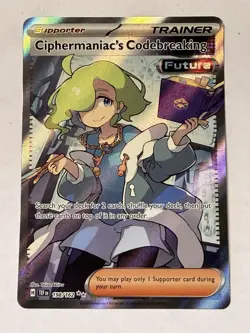 Pokemon TCG Ciphermaniac's Codebreaking Ultra Rare Trainer Card 198/162 - Image 1