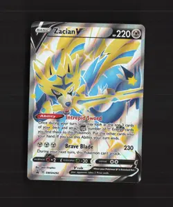 Zacian V SWSH292 Sword & Shield Full Art Black Star Promo Holo Pokemon Card LP+ - Image 1