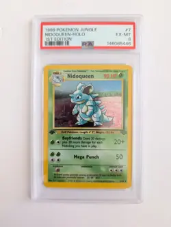 1999 Pokemon Nidoqueen Jungle Holo Card 7/64 1st Edition Holo PSA 6 - Image 1