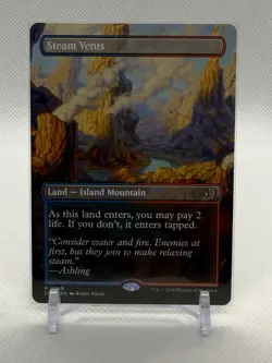 Steam Vents (Borderless) - Lorwyn Eclipsed (ECL) Reversible Rare MTG Card #348￼ - Image 1