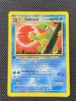 Politoed 27/75 1st Edition 2001 Neo Discovery Rare Pokemon LP/NM - Image 1