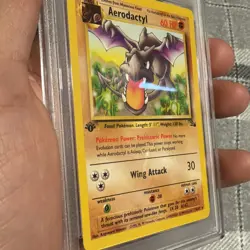 POKEMON 1999 1ST EDITION AERODACTYL FOSSIL WOTC 16/62 PSA 10 - Image 4