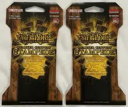 Yugioh! TCG 25th Quarter Century Stampede Sleeved Booster Pack Konami (x2) - Image 1