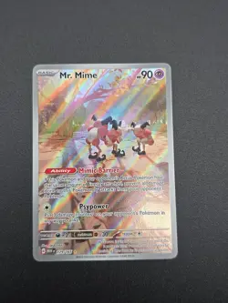 Pokemon Mr. Mime Full Art Illustration Rare Holo 90 HP 179/165 Scarlet & Violet… - Image 2