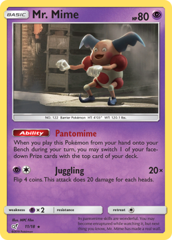Mr. Mime 11/18 Rare Detective Pikachu Pokemon LP - Image 4