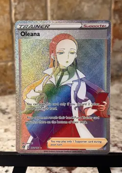 Pokemon TCG ~ Oleana Secret Rare Full Art Holo [SWSH02: Rebel Clash 202/192] NIM - Image 1