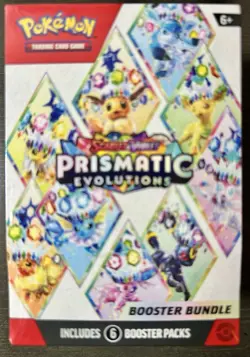 Pokemon TCG Scarlet & Violet Prismatic Evolutions Booster Bundle 6 Packs Eevee - Image 1