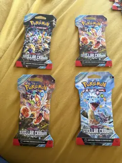 Pokemon Steller Crown Sealed Booster Packs Set Of Four - Image 1