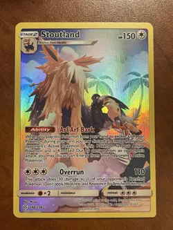 Pokemon Stoutland Sm-Cosmic Eclipse Secret Rare Holo 248/236 - Image 1