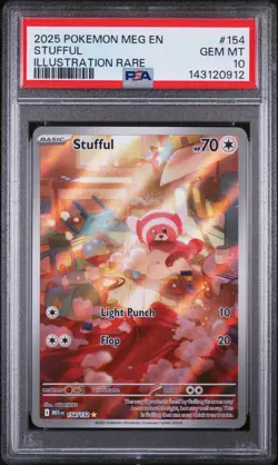 2025 POKEMON EN-MEGA EVOLUTION ILLUSTRATION RARE #154 STUFFUL PSA 10 (FREE S&H) - Image 1