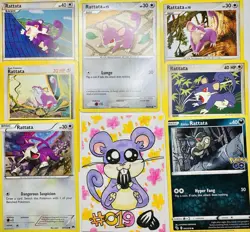 Favorite Pokemon Mini-Lot: Ratatta / Alolan Ratatta Common TCG and Original Art - Image 1