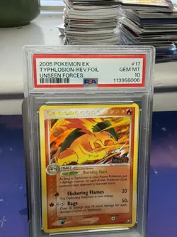 Pokemon Typhlosion Reverse Holo Foil #17 EX Unseen Forces 2005 PSA 10 Gem Mint - Image 2