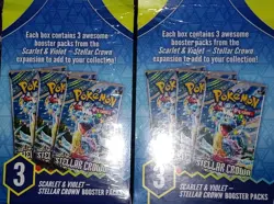 2×Pokemon Stellar Crown 3-Pack Booster Box - 2 Total/6 Total Packs - New Sealed - Image 3