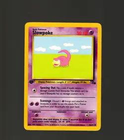 1st Edition Slowpoke 55/62 Pokemon TCG WOTC Fossil Set NM 1999 Vintage - Image 1