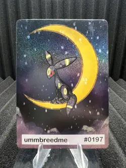 Umbreon (ummbreedme) #197 - Set Hit Holo - Gen 2 Pookiemoot Fan Art- Pokemon NM - Image 1