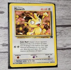 Pokemon TCG Meowth Team Rocket 62/82 Regular Unlimited Common - Image 1