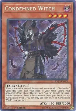 Condemned Witch - SOFU-EN028 Soul Fusion Secret Rare 1st Ed NM Yu-Gi-Oh TCG - Image 1