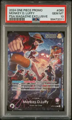 2024 One Piece Promo PSA Magazine Exclusive OP05-060 Monkey D. Luffy PSA 10 - Image 1