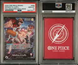 2024 One Piece Promo PSA Magazine Exclusive OP05-060 Monkey D. Luffy PSA 10 - Image 3