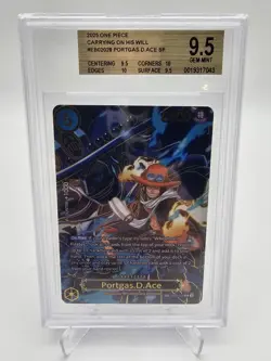 BGS 9.5 GEM MINT One Piece Portgas.D.Ace EB02-028 (SP) - Carrying On His Will #2 - Image 1