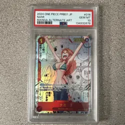 2024 ONE PIECE JAPANESE PRB01-PREMIUM BOOSTER MANGA ALT ART #016 NAMI PSA 10 - Image 1