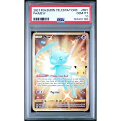 PSA 10 GEM MINT Mew 025/025 Pokemon Celebrations Shiny Full Art Gold Holo Rare - Image 1