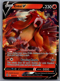 Entei V 022/172 - Pokemon TCG Brilliant Stars Sword & Shield Ultra Rare Card NM - Image 1