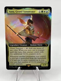Yuna Grand Summoner FOIL EXTENDED ART #192 Final Fantasy Commander MTG Magic - Image 1