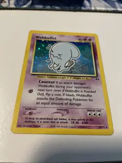 Pokemon TCG Wobbuffet Neo Discovery Holo Card 16/75 Unlimited Rare, LP/MP, Swirl - Image 1