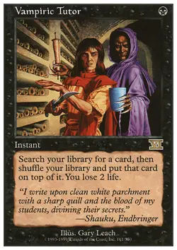 MTG Magic the Gathering Vampiric Tutor (161/351) Sixth Edition MP - Image 1